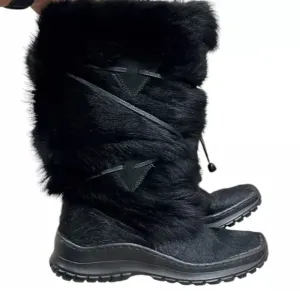 Genuine fur Italian boots