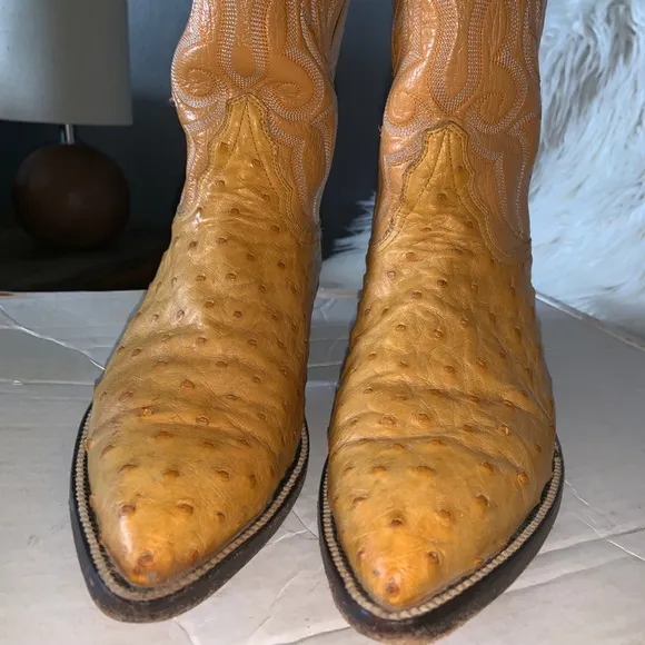 Genuine ostrich leather boots sz 7 men’s fit 8 wms