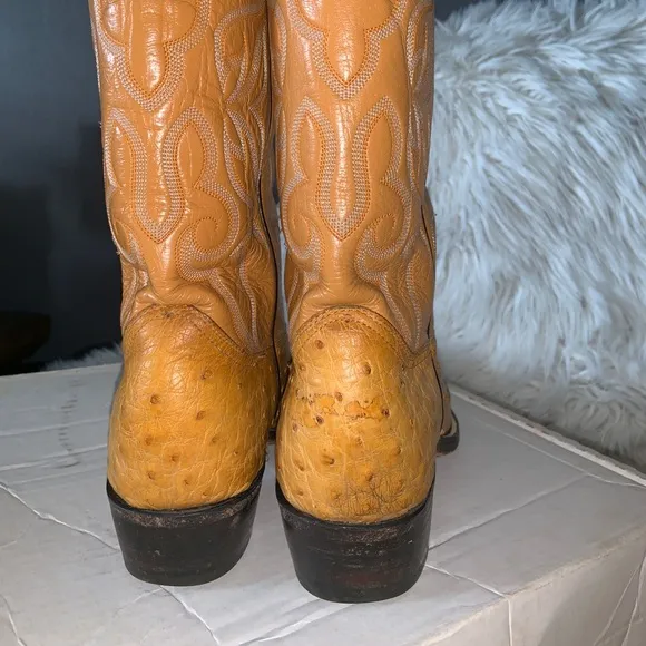 Genuine ostrich leather boots sz 7 men’s fit 8 wms