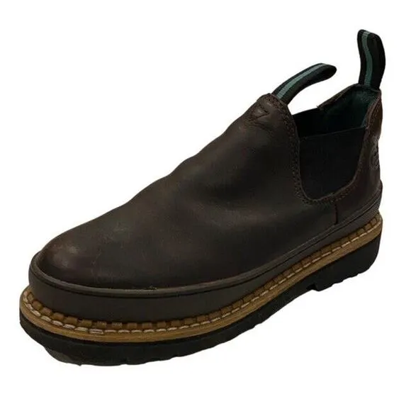 Georgia Giant Romeo Steel Toe Shoes Boots Mens Size 7 Womens Size 9 Soggy Brown