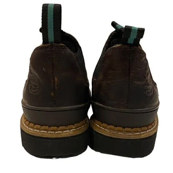 Georgia Giant Romeo Steel Toe Shoes Boots Mens Size 7 Womens Size 9 Soggy Brown