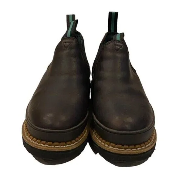 Georgia Giant Romeo Steel Toe Shoes Boots Mens Size 7 Womens Size 9 Soggy Brown