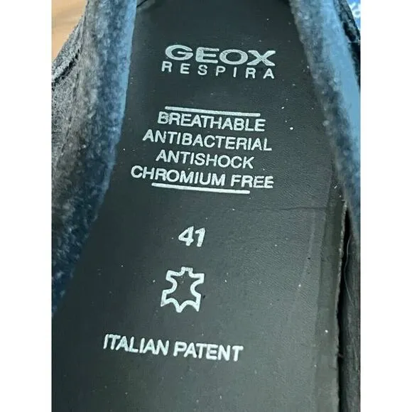 Geox Respira Mens Black Suede Driving Moc Loafers 8 (41) Slip On Shoes EUC