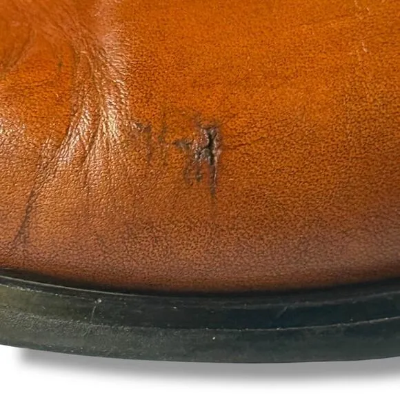 Gifennse Dress Shoes Mens Brown Leather Plain Toe Lace Up Size 10.5