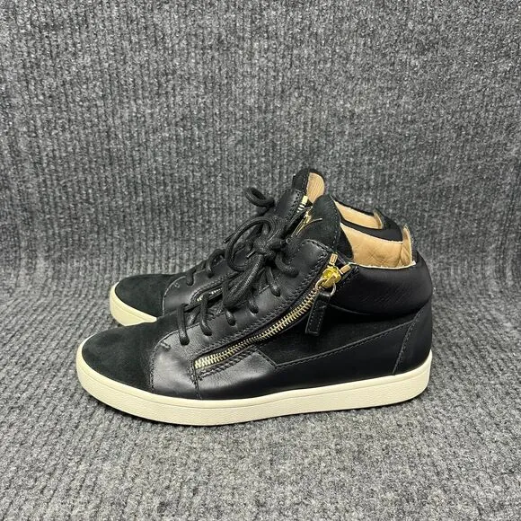 Giuseppe Zanotti Kriss Steel Hi Leather Sneakers Shoes Black Women’s 37 / US 6.5