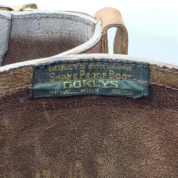 Gokeys Snake Proof Boots Men 10.5 - 11 Botte Sauvage Gro Cord Hunting Riding VTG