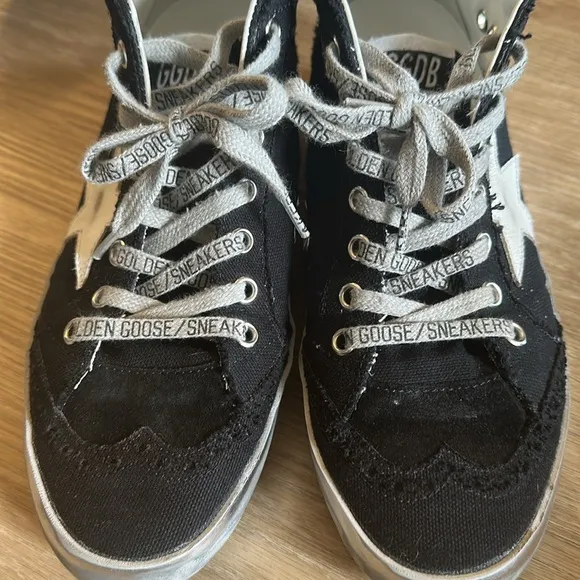 Golden Goose Black and White High-Top Sneakers