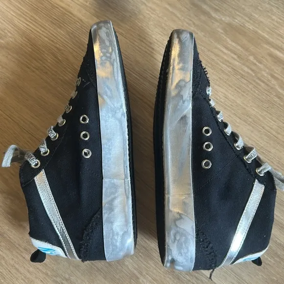 Golden Goose Black and White High-Top Sneakers