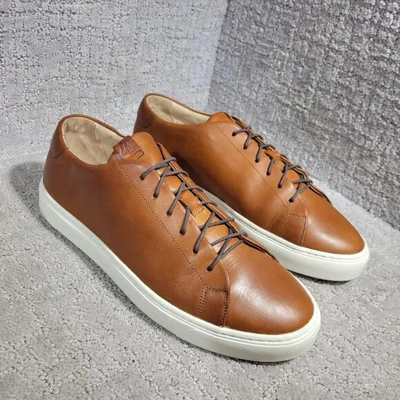 Grant Stone Coast Sneaker Men's Size US 9D Saddle Tan Leather Plain Toe Shoes
