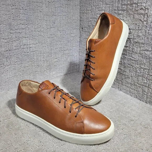 Grant Stone Coast Sneaker Men's Size US 9D Saddle Tan Leather Plain Toe Shoes