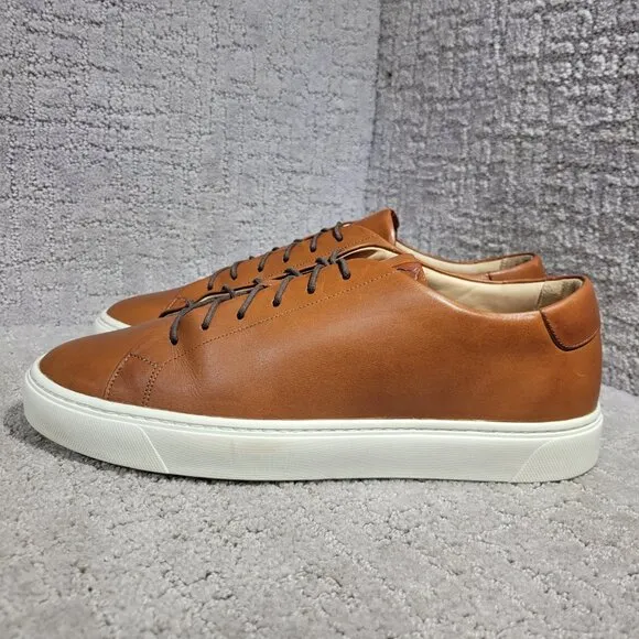Grant Stone Coast Sneaker Men's Size US 9D Saddle Tan Leather Plain Toe Shoes