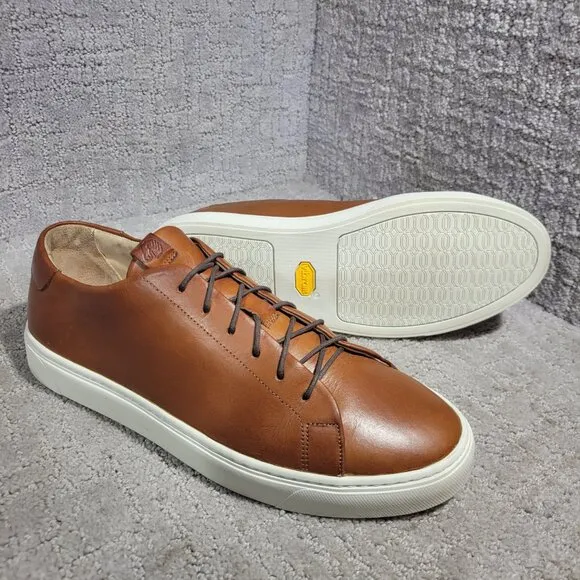 Grant Stone Coast Sneaker Men's Size US 9D Saddle Tan Leather Plain Toe Shoes