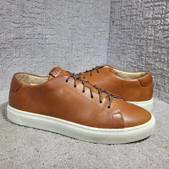 Grant Stone Coast Sneaker Men's Size US 9D Saddle Tan Leather Plain Toe Shoes