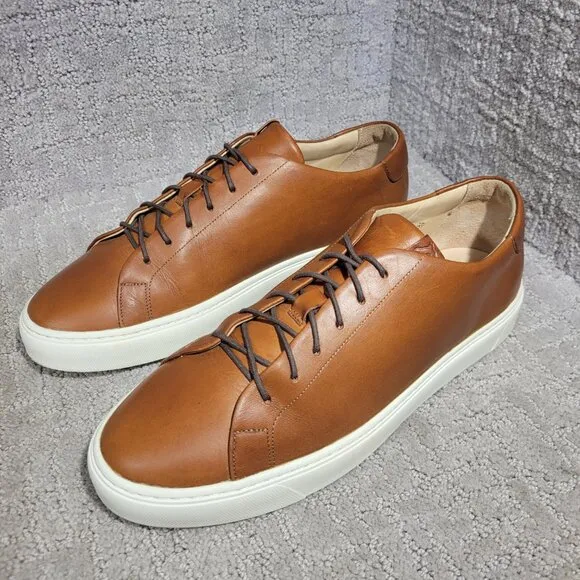 Grant Stone Coast Sneaker Men's Size US 9D Saddle Tan Leather Plain Toe Shoes