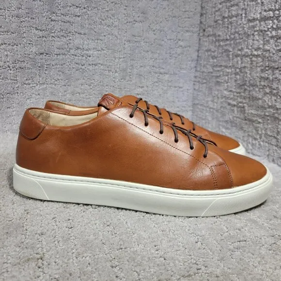 Grant Stone Coast Sneaker Men's Size US 9D Saddle Tan Leather Plain Toe Shoes