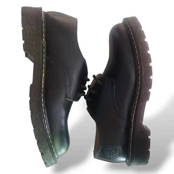 Grinders Percival CS Black Leather Lace Shoes Unisex sz 38