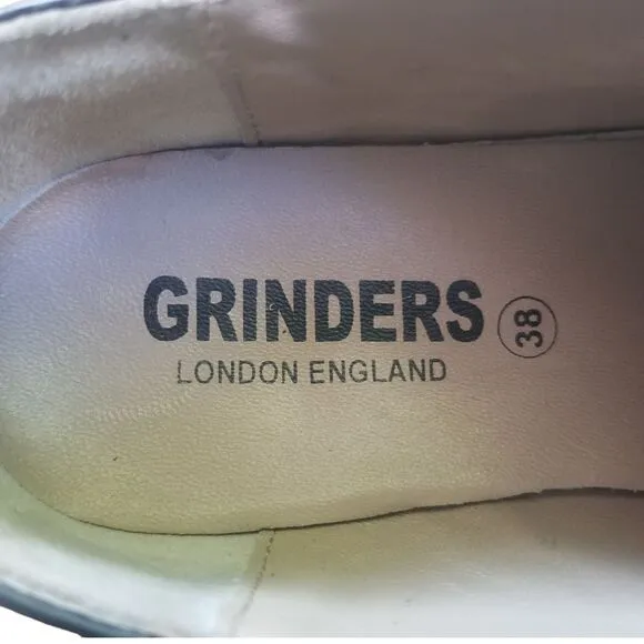 Grinders Percival CS Black Leather Lace Shoes Unisex sz 38
