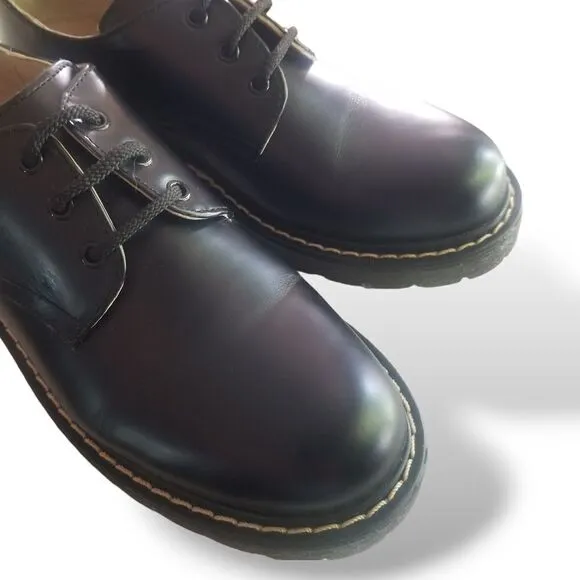 Grinders Percival CS Black Leather Lace Shoes Unisex sz 38
