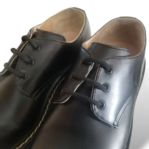 Grinders Percival CS Black Leather Lace Shoes Unisex sz 38