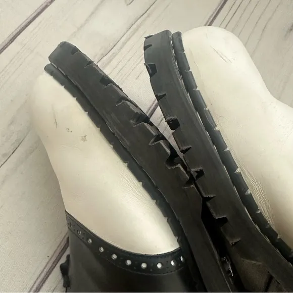 Gripfast Black &amp; White Saddle Shoes Steel Toe Men Sz 12 Made in England