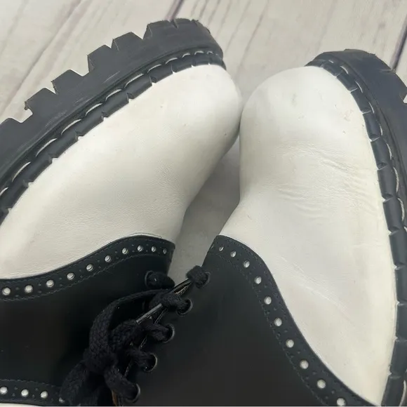Gripfast Black &amp; White Saddle Shoes Steel Toe Men Sz 12 Made in England