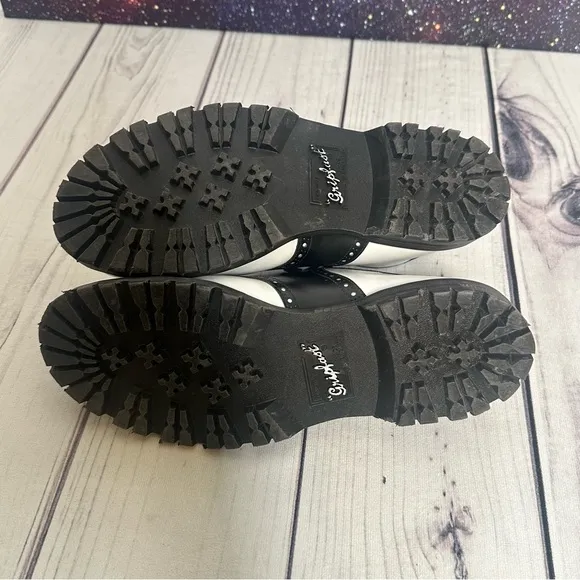 Gripfast Black &amp; White Saddle Shoes Steel Toe Men Sz 12 Made in England