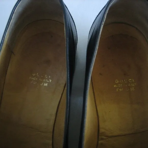 GUCCI Men's Loafer Leather Shoes Double G Monk Strap Size 46/US Size 9