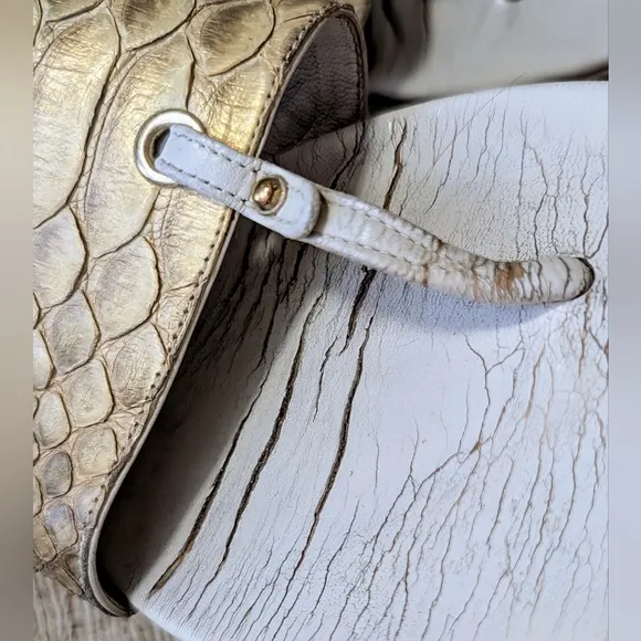 Gucci • Python Thong Mules in Cream