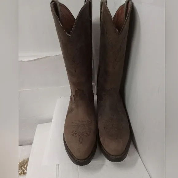 Guide Gear Cowboy Boots Suede Leather  Brown Size 8D