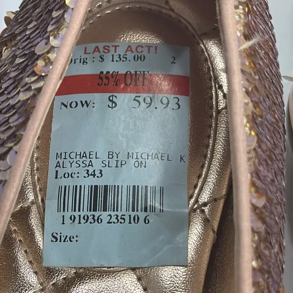 (H5)MICHAEL KORS ALYSSA SLIP ON BALLET SLIP-ON FLATS FOR WOMEN LOAFERS,size 8.5M