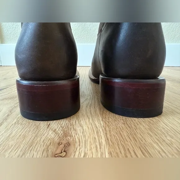 Hand Made Leather Cowboy Boots Brown Size Mex 27 | Women 10 | Men 8.5
