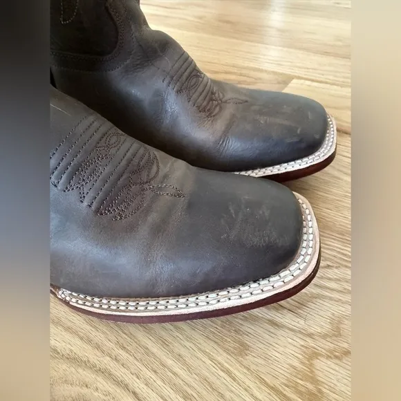 Hand Made Leather Cowboy Boots Brown Size Mex 27 | Women 10 | Men 8.5