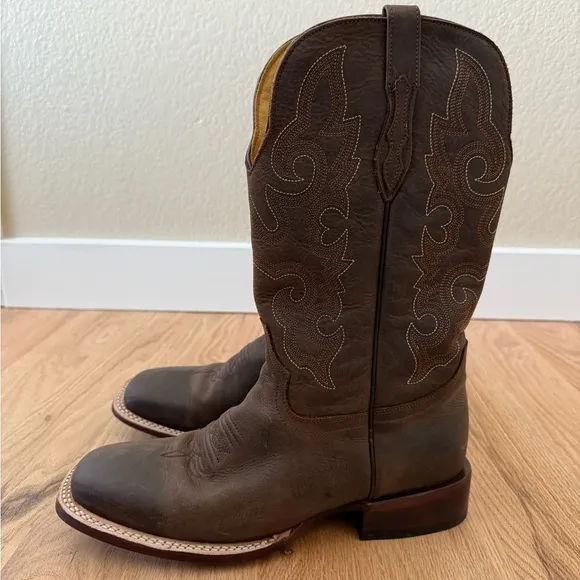 Hand Made Leather Cowboy Boots Brown Size Mex 27 | Women 10 | Men 8.5