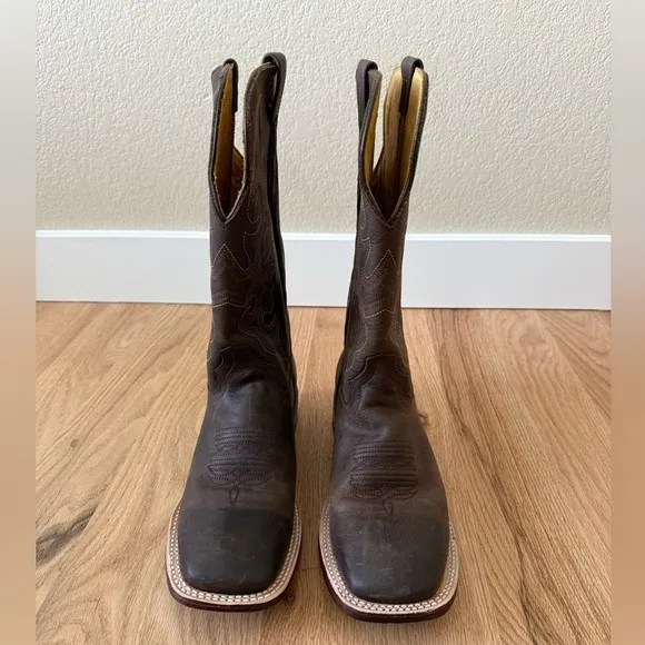 Hand Made Leather Cowboy Boots Brown Size Mex 27 | Women 10 | Men 8.5