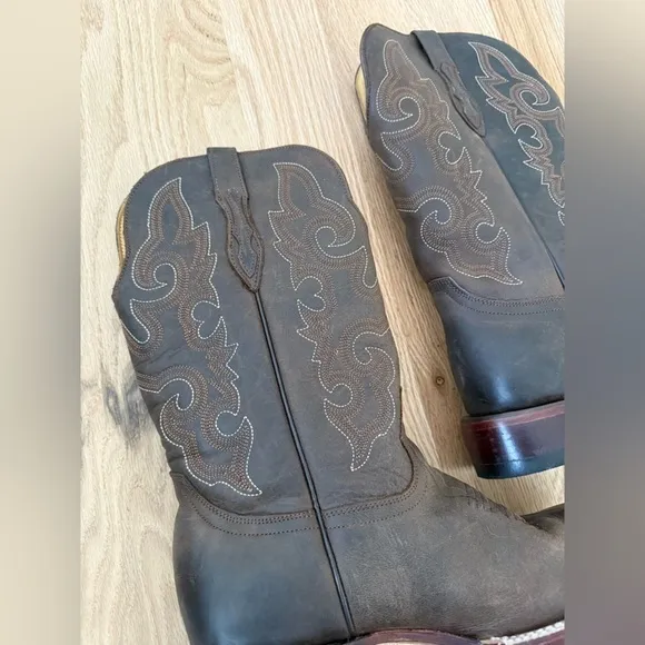 Hand Made Leather Cowboy Boots Brown Size Mex 27 | Women 10 | Men 8.5