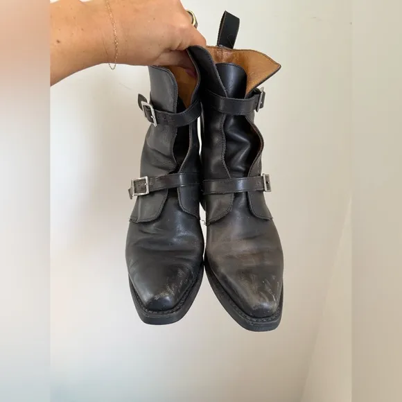 Harley Davidson Black Leather Boots with Buckles 9