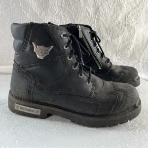 Harley Davidson Men Stealth Motorcycle Boots Black Leather D91642 Biker 12 M
