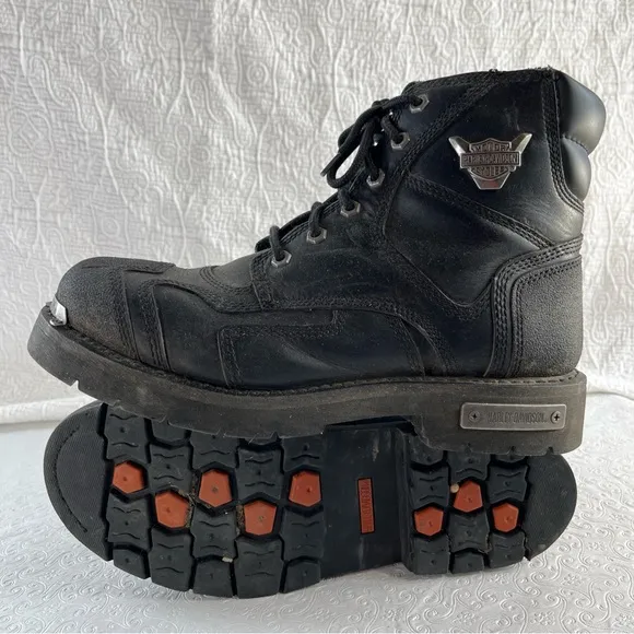 Harley Davidson Men Stealth Motorcycle Boots Black Leather D91642 Biker 12 M