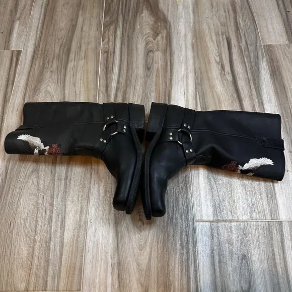 Harley Davidson Men’s boots 9.5 Black leather Harness Engineer Conductor Darren