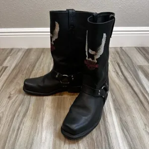 Harley Davidson Men’s boots 9.5 Black leather Harness Engineer Conductor Darren