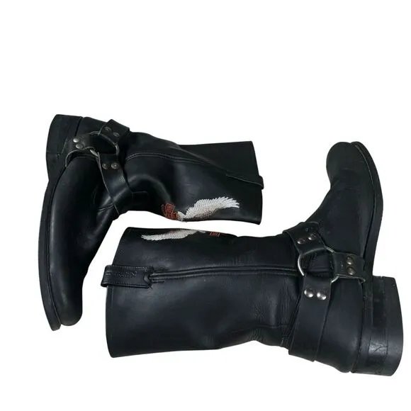 Harley Davidson Square Toe Eagle Riding Boots 91002‎ Men Size US 11 Motorcycle
