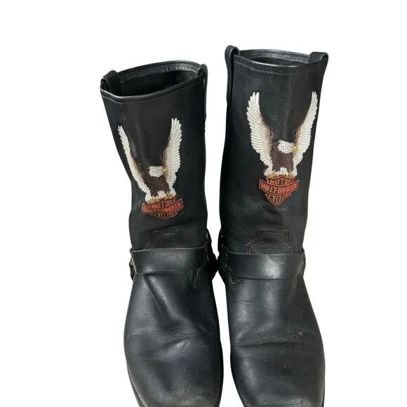 Harley Davidson Square Toe Eagle Riding Boots 91002‎ Men Size US 11 Motorcycle