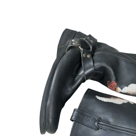 Harley Davidson Square Toe Eagle Riding Boots 91002‎ Men Size US 11 Motorcycle