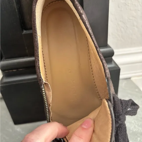 Hartjes Women's Size UK 5/US 7.5 XS Casual Side Zip Brown Nubuck Leather Shoes