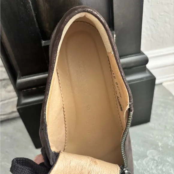 Hartjes Women's Size UK 5/US 7.5 XS Casual Side Zip Brown Nubuck Leather Shoes