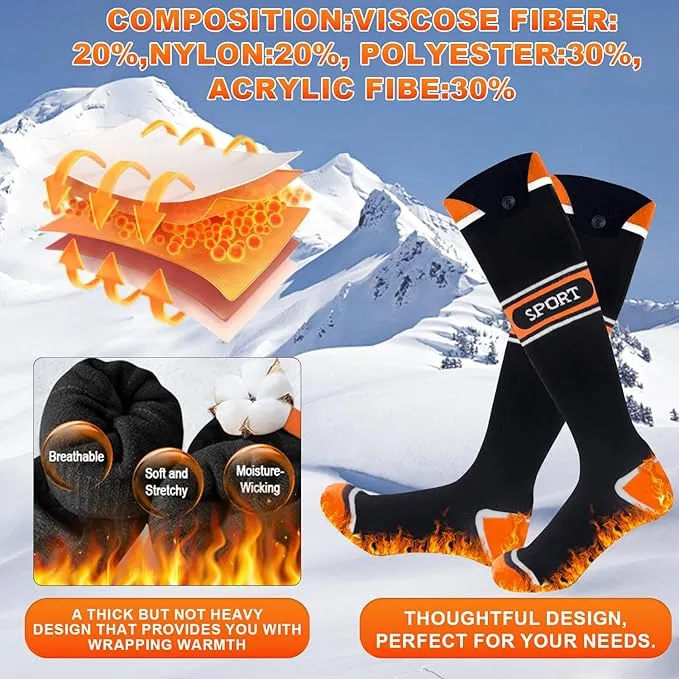 Heated Socks for Men Women,5000mAh Rechargeable Foot Warmer Electric Heating Socks with 3 Heating Settings & App Remote Control Thermal Electric Socks,Warm Socks for Hunting Skiing Camping Hiking