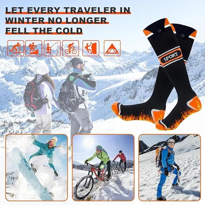 Heated Socks for Men Women,5000mAh Rechargeable Foot Warmer Electric Heating Socks with 3 Heating Settings & App Remote Control Thermal Electric Socks,Warm Socks for Hunting Skiing Camping Hiking