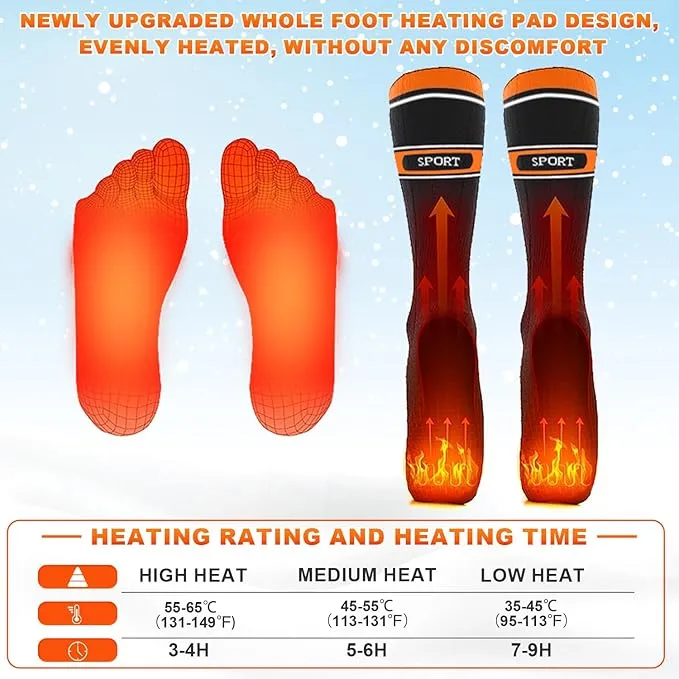 Heated Socks for Men Women,5000mAh Rechargeable Foot Warmer Electric Heating Socks with 3 Heating Settings & App Remote Control Thermal Electric Socks,Warm Socks for Hunting Skiing Camping Hiking