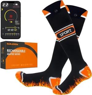 Heated Socks for Men Women,5000mAh Rechargeable Foot Warmer Electric Heating Socks with 3 Heating Settings & App Remote Control Thermal Electric Socks,Warm Socks for Hunting Skiing Camping Hiking