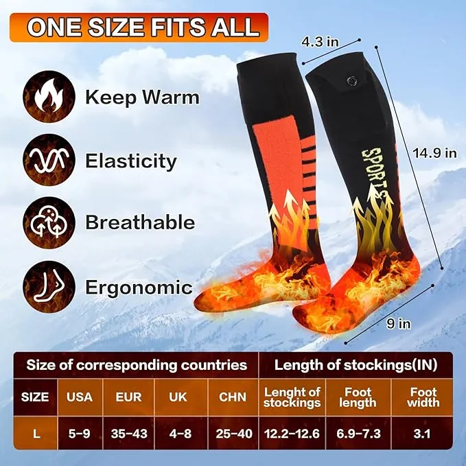 Heated Socks, Heated Socks for Men Women Rechargeable,5000 mAh Electric Heated Socks with APP Control,Heating Socks Washable Foot Warmer for Hiking Riding Camping Skiing Hunting Outdoor Activities